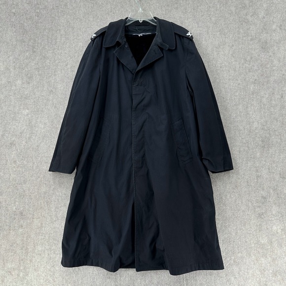 Vintage US Army All Weather Coat Trench CoatRemovable Faux Fur Liner Black 42R - Picture 1 of 14